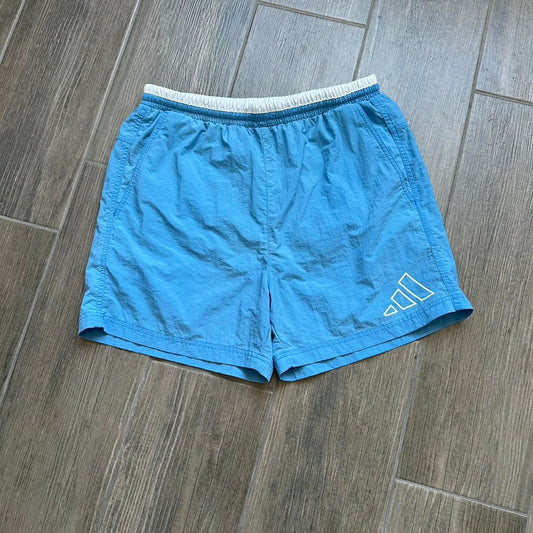 Adidas blue shorts with white