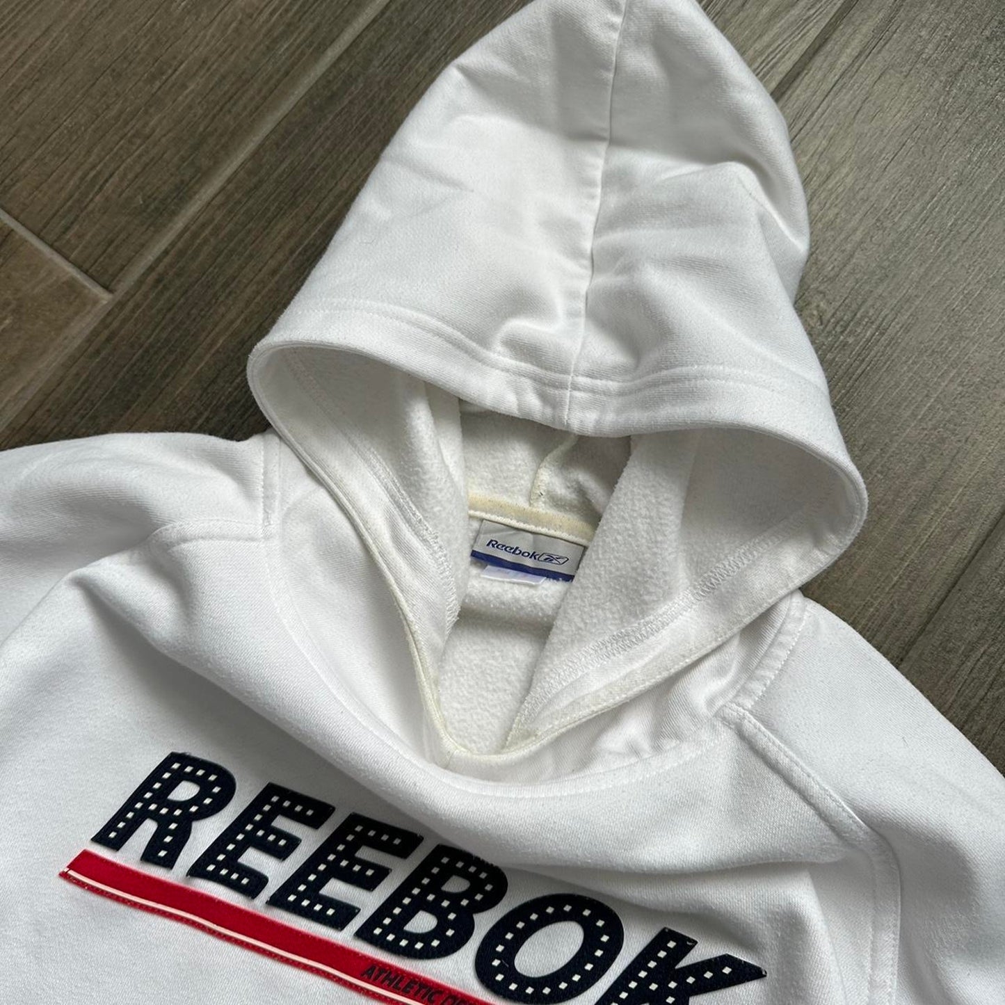 Reebok white boxy fit y2k XL hoodie