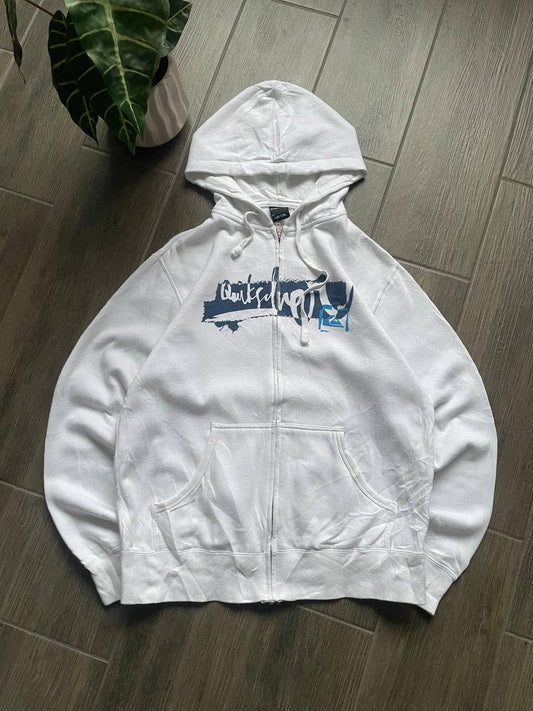 Quiksilver big logo zip vintage hoodie