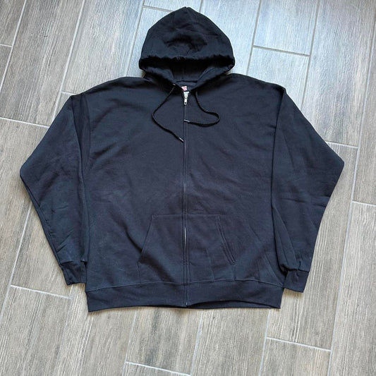 Y2k black zip baggy hoodie