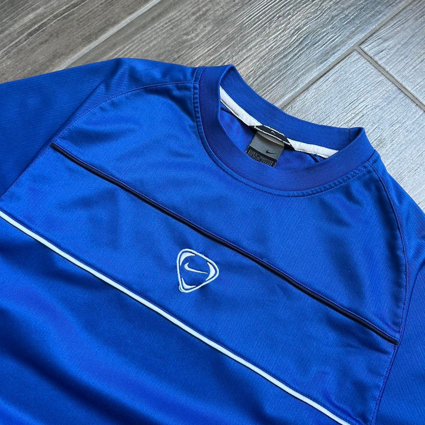 Nike blue dri fit shirt with