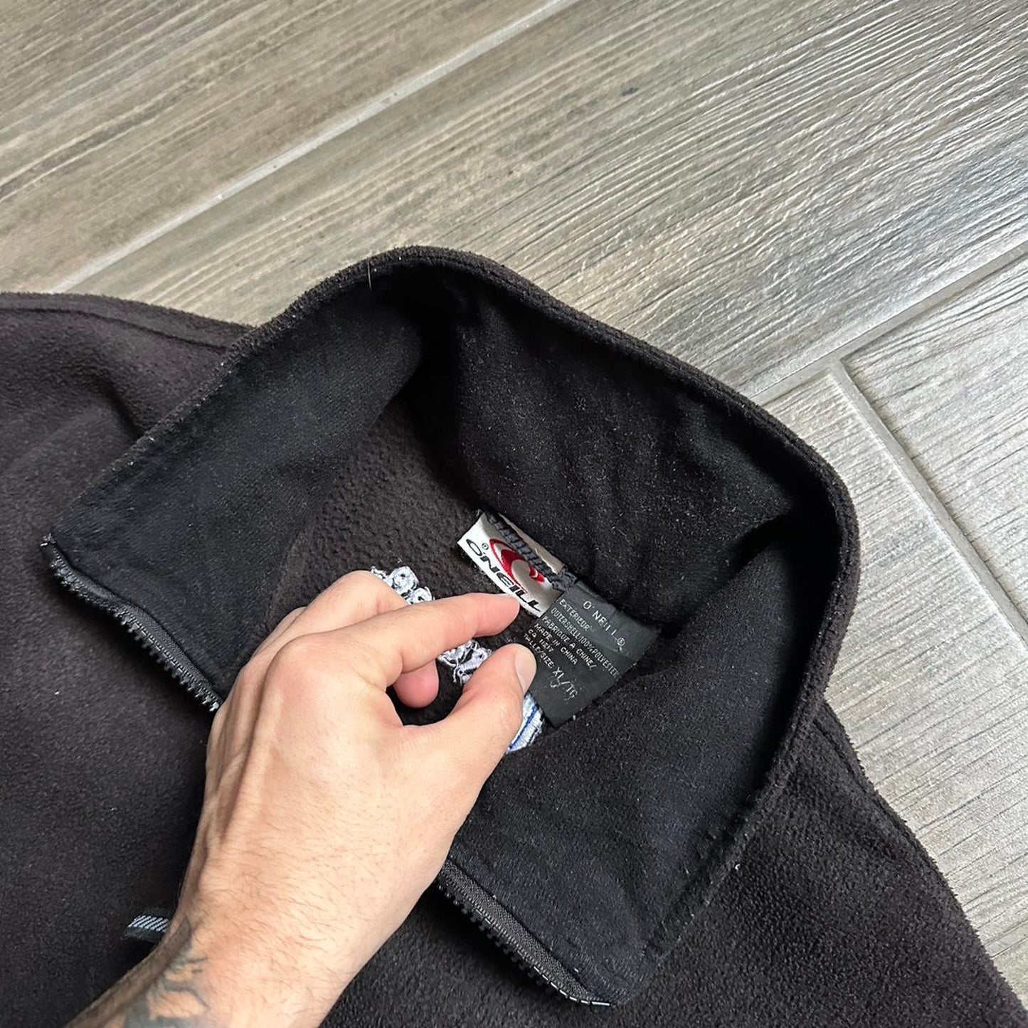 Oneill black fleece surf baggy XL jacket