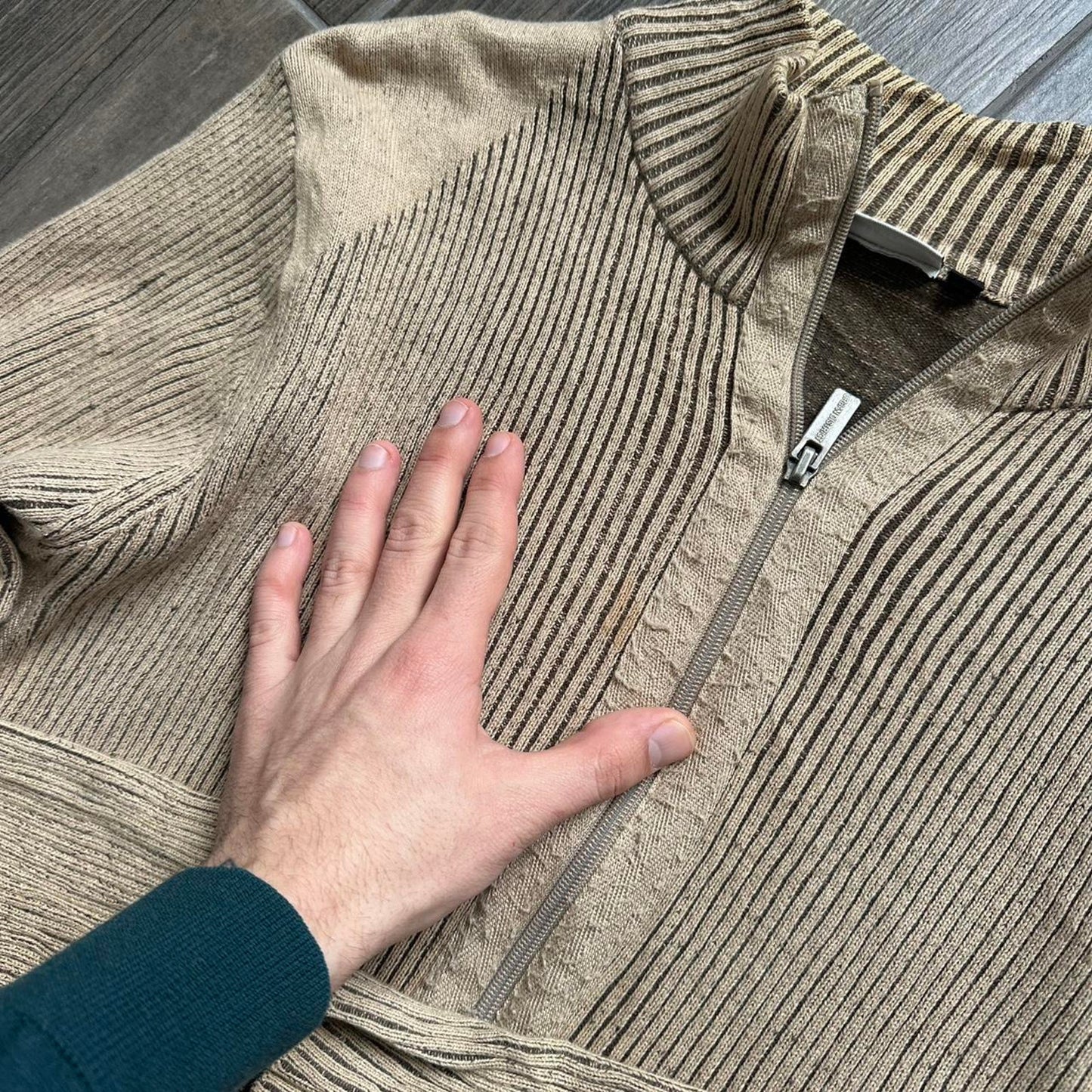 Y2k vintage zip knit winter