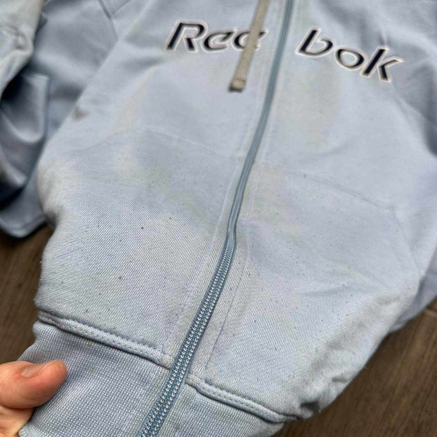 Reebok blue zip up hoodie