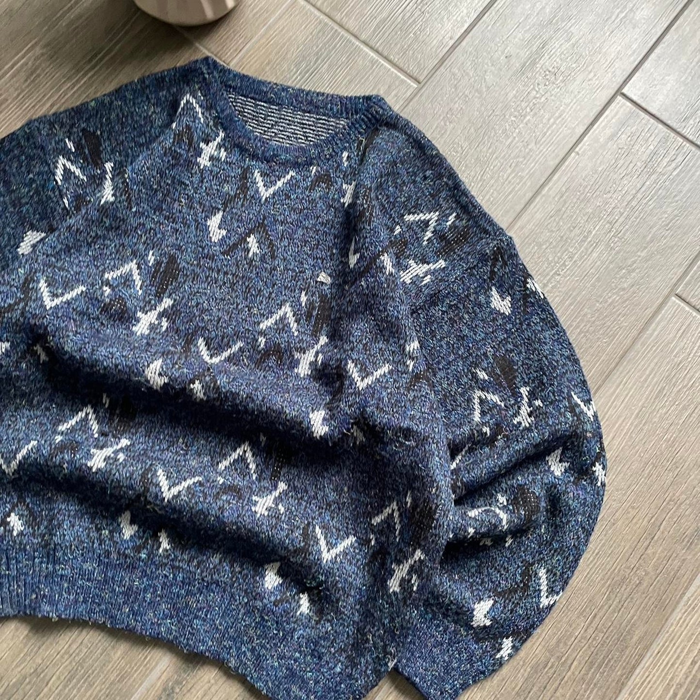 Y2k blue vintage made in UK XL jumper