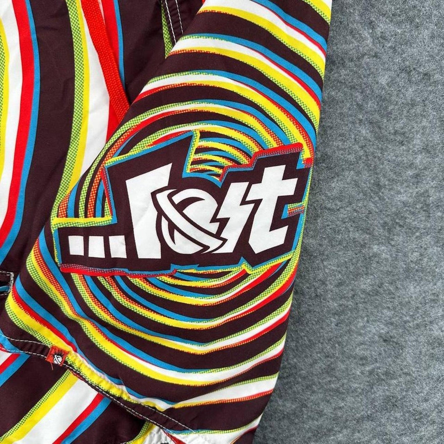 Y2k board shorts with multicolored