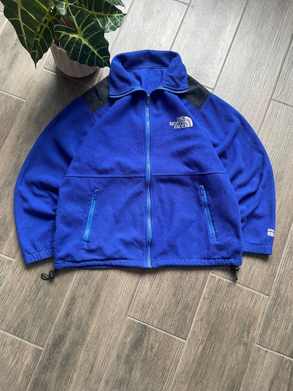 The North Face blue fleece zip outdoor jumper