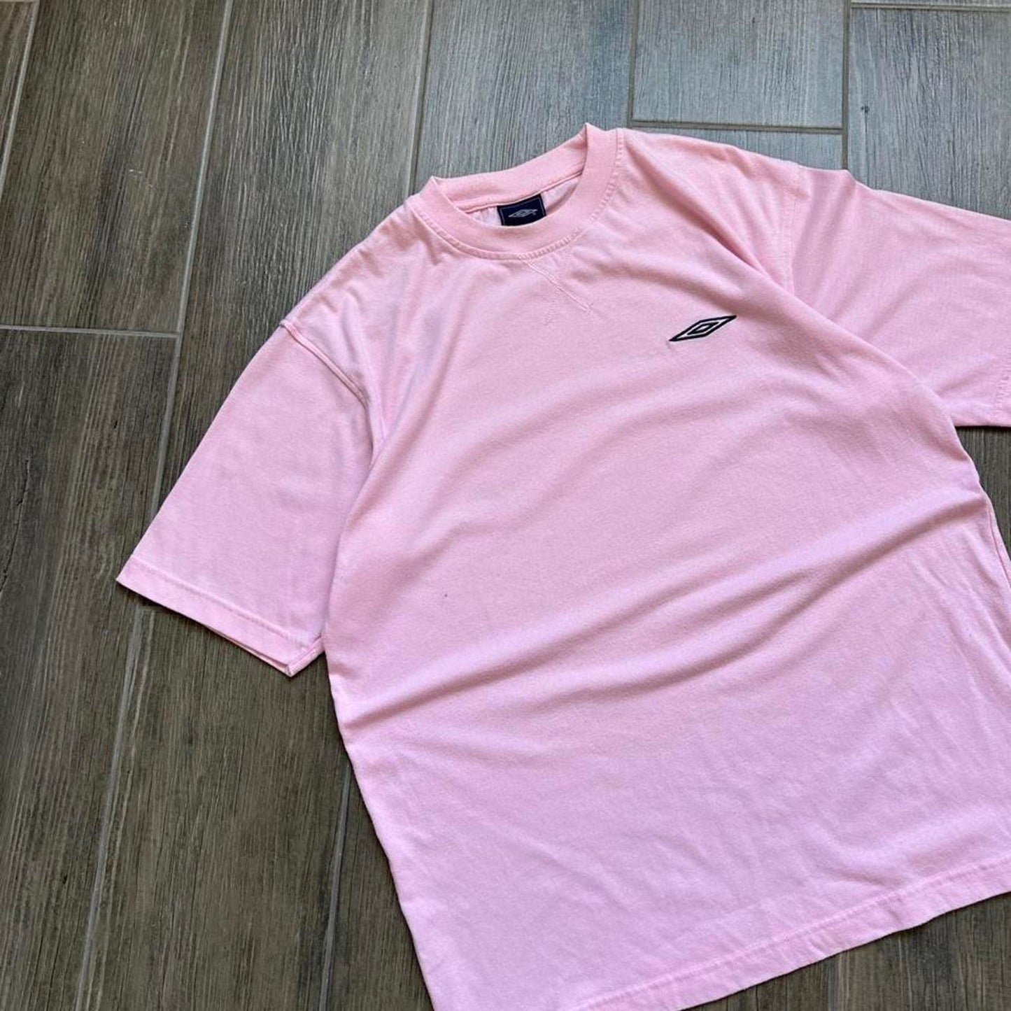 Pink UMBRO tee with embroidered logo
