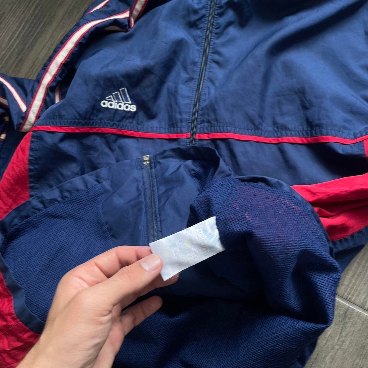 Adidas nylon navy vintage baggy y2k L jacket