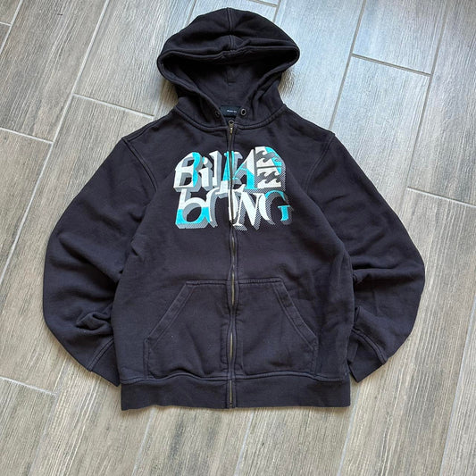 Billabong Y2k black zip baggy hoodie