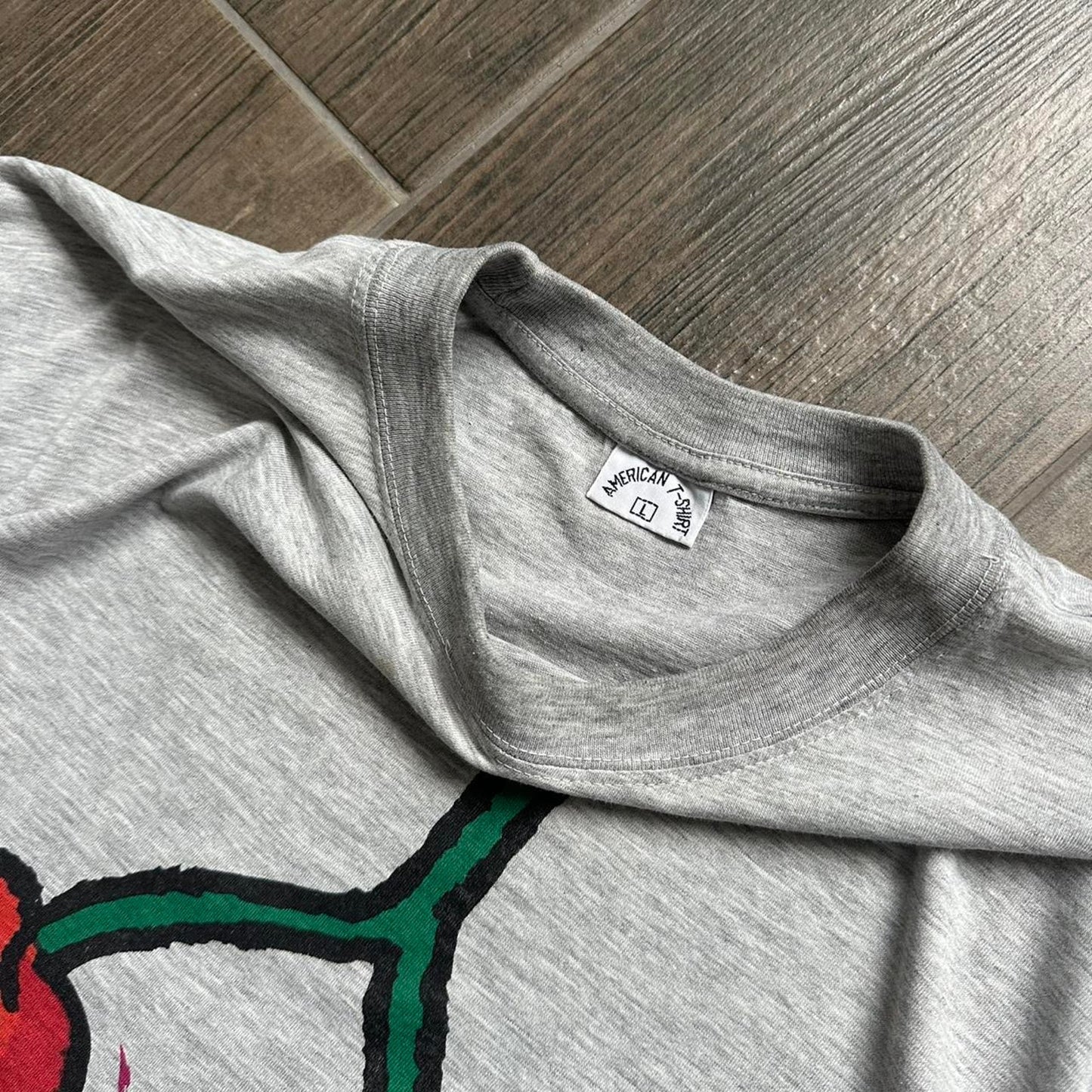Y2k Cherry boobs grey baggy tee