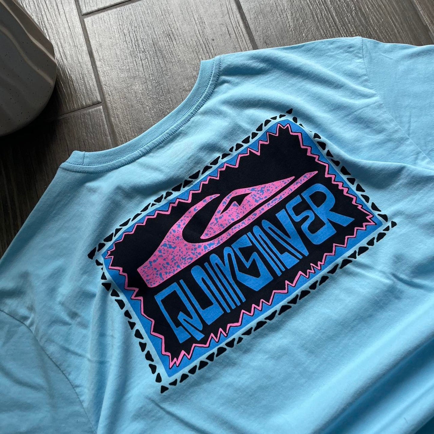 Quiksilver blue big logo surf cotton t-shirt M