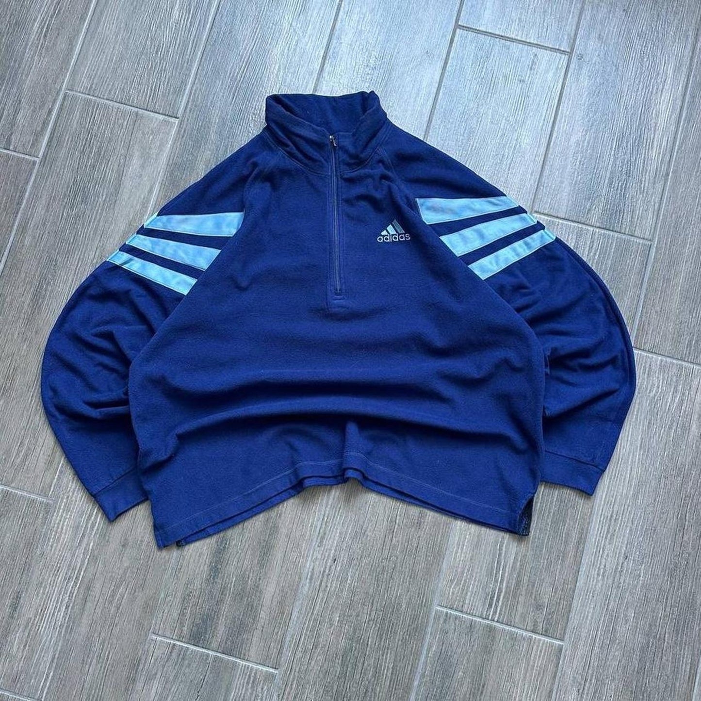 Adidas equipment blue fleece oversized y2k L jumper