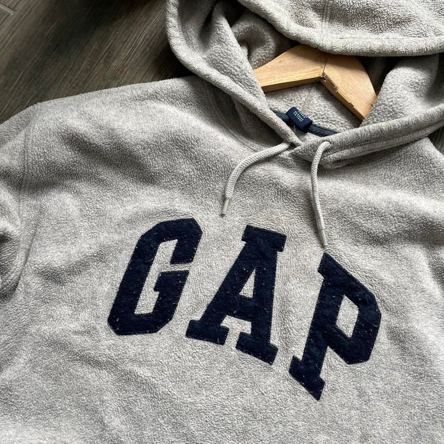 Gap grey y2k travis style fleece baggy hoodie