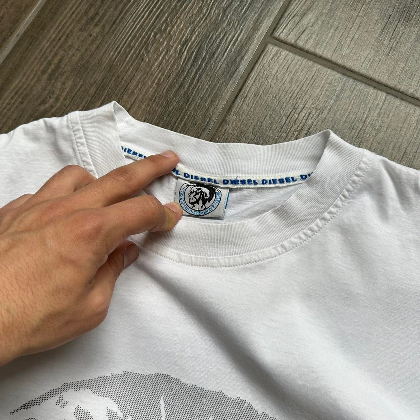 Diesel y2k white japanese style tee