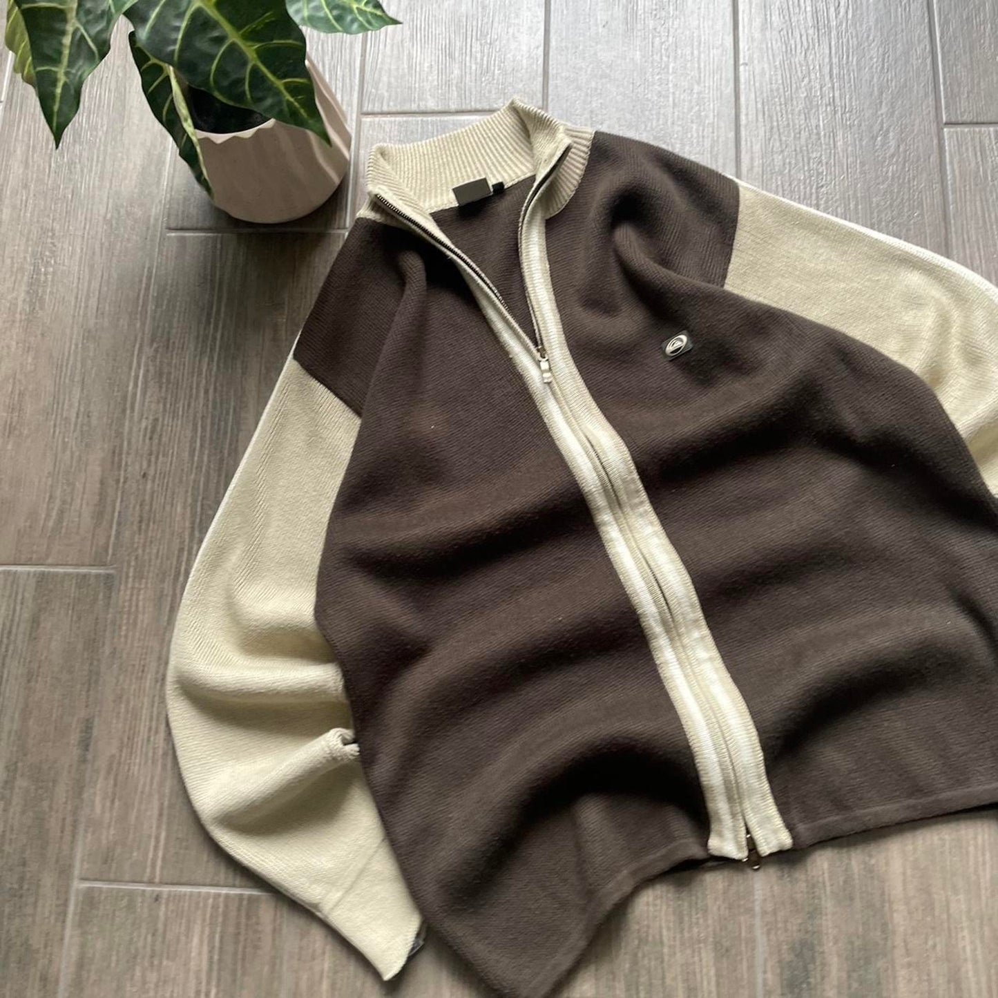 Quiksilver zip knitted vintage jumper