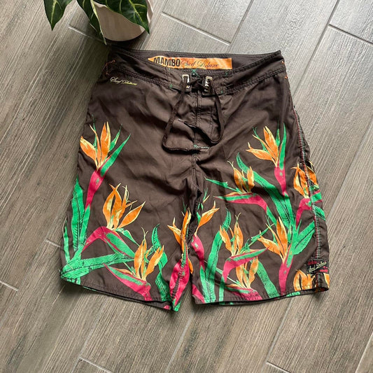 Mambo y2k nylon surf shorts