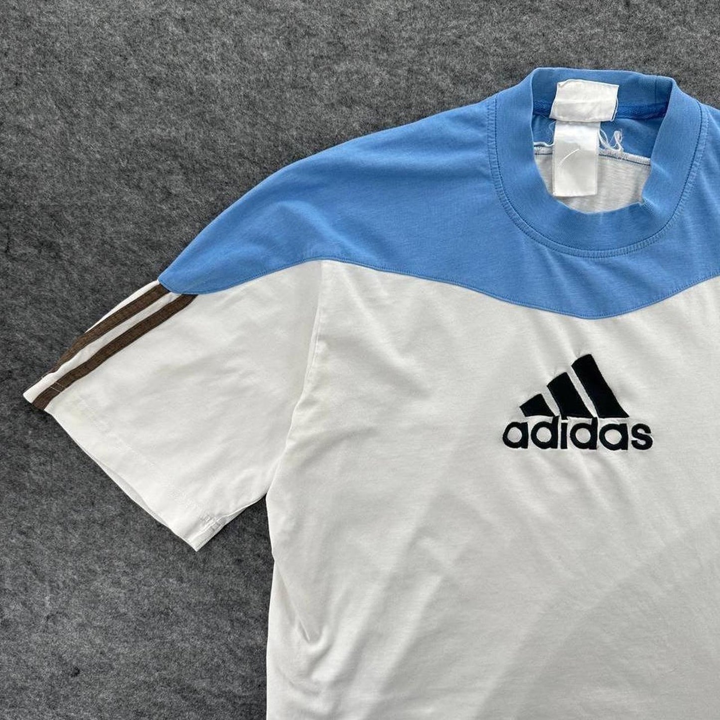 Adidas white and blue color blocked