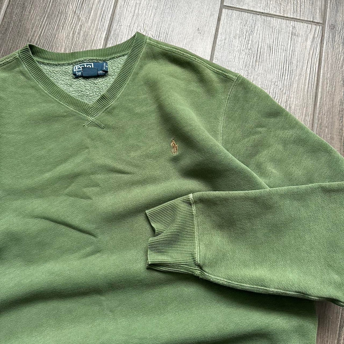Polo Ralph Lauren green v neck sweatshirt