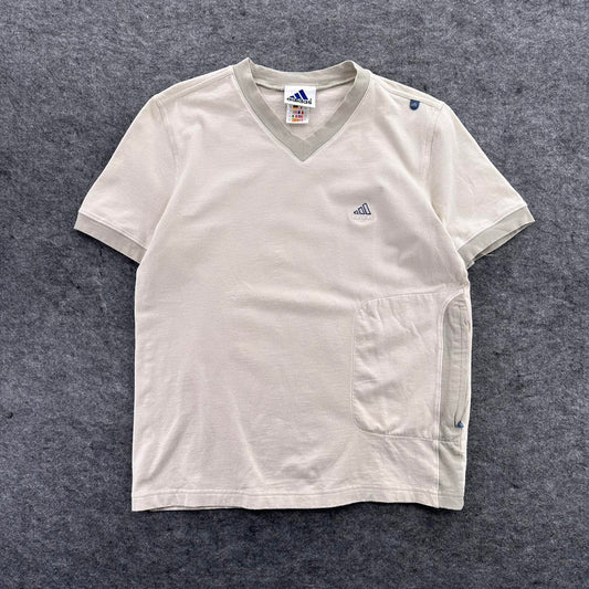 Adidas Women's Cream V-Neck T-Shirt
