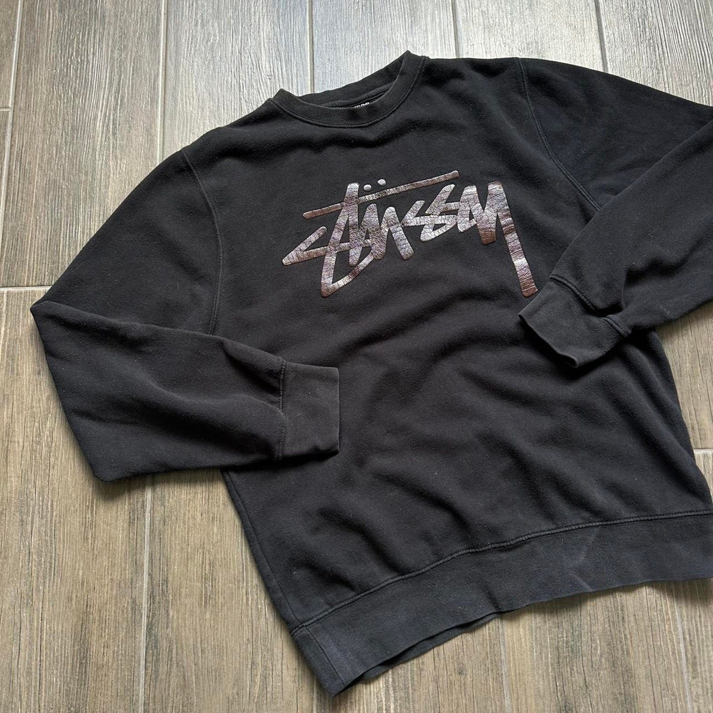 Stussy black crewneck sweatshirt