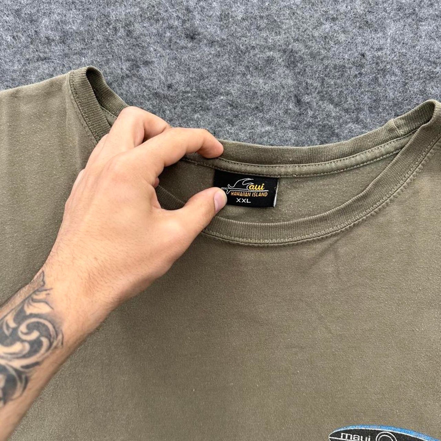 Maui hawaiian island khaki tee