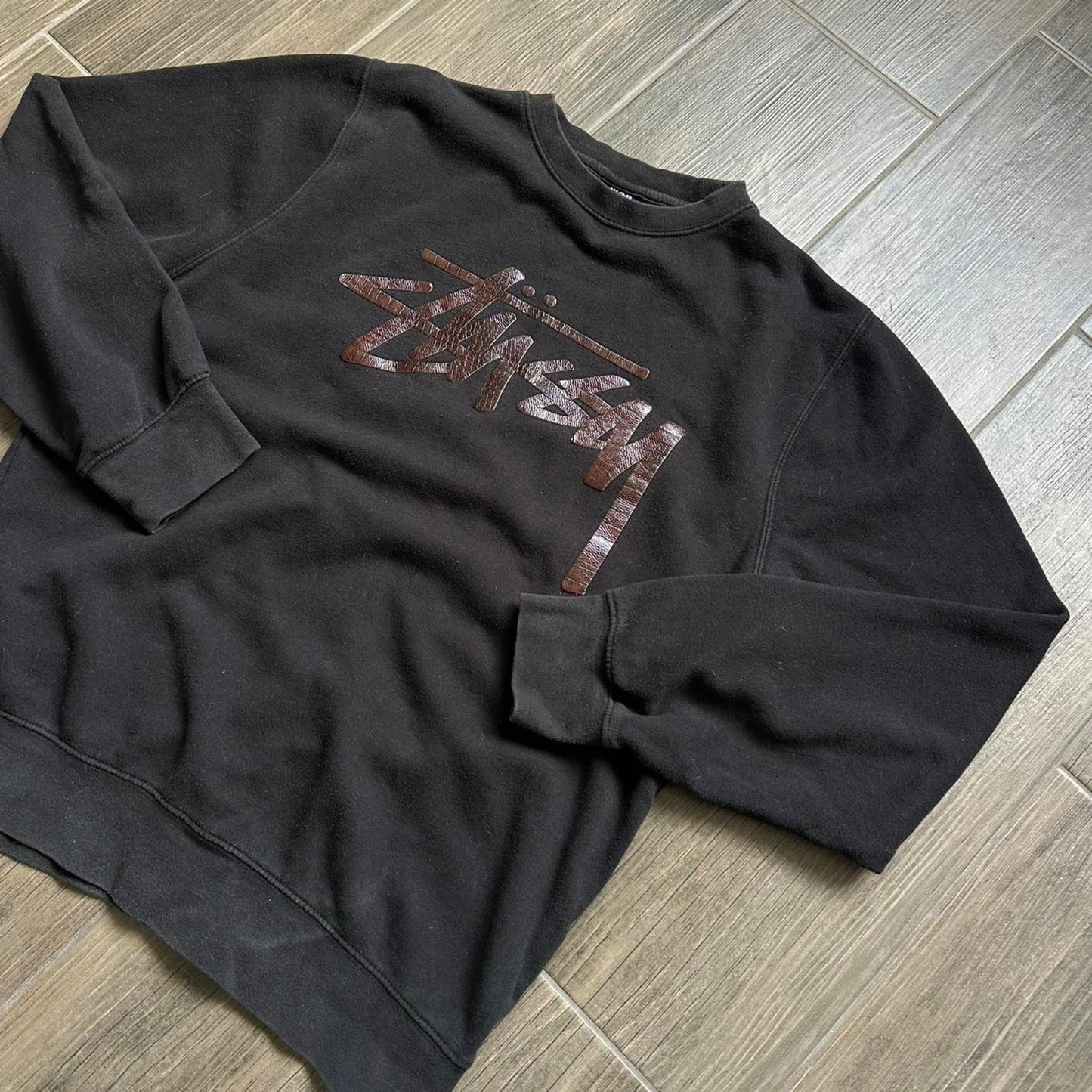 Stussy black crewneck sweatshirt