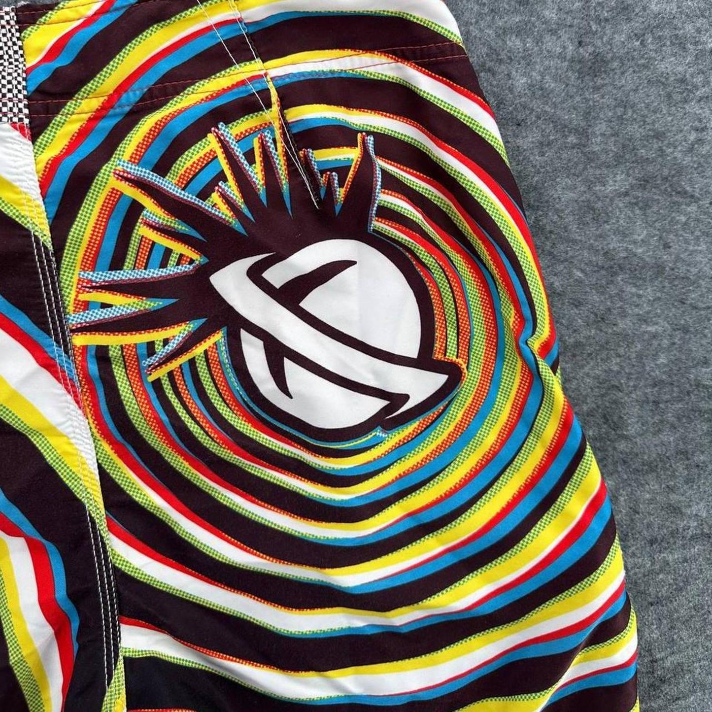 Y2k board shorts with multicolored