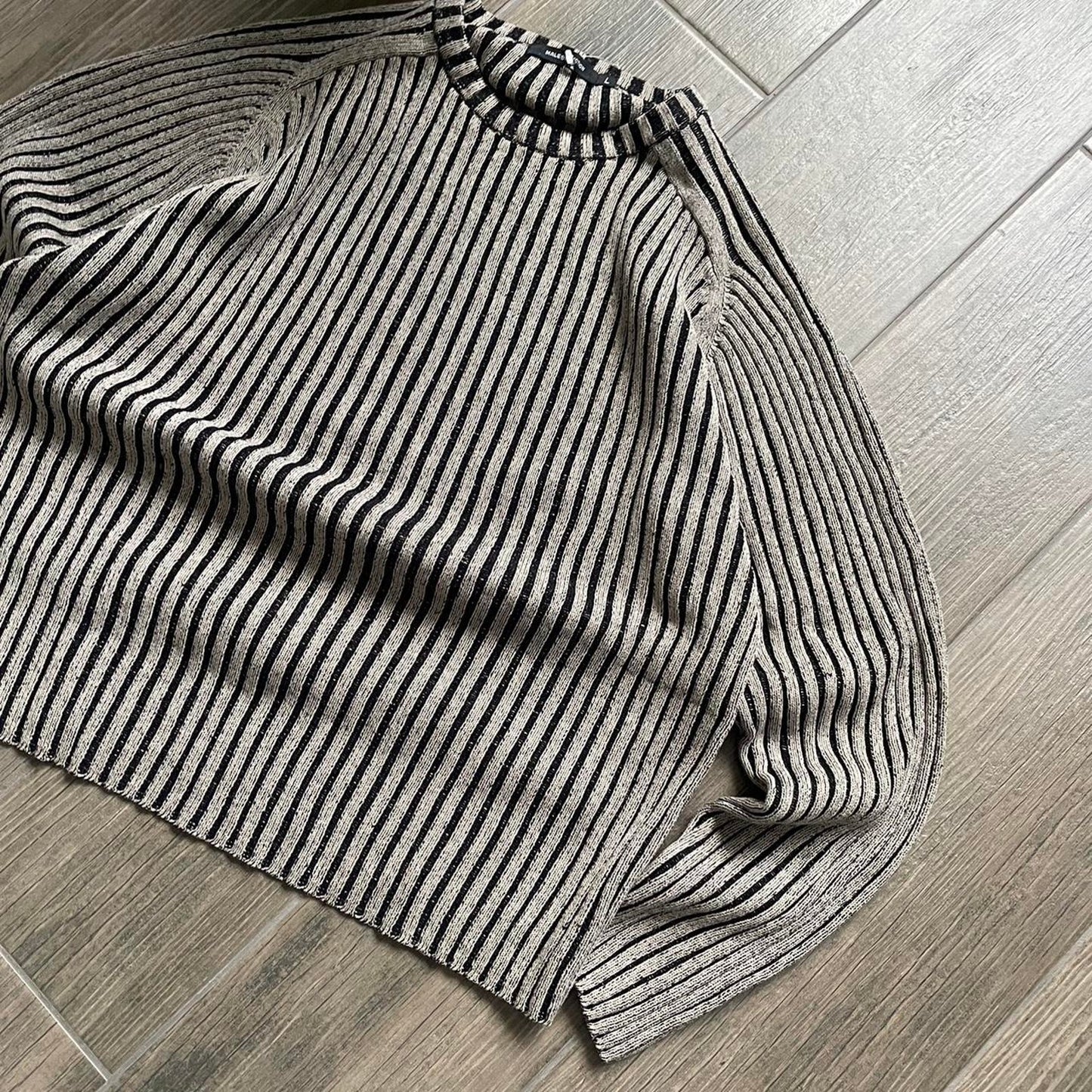 Vintage Japanese style knitted striped L jumper