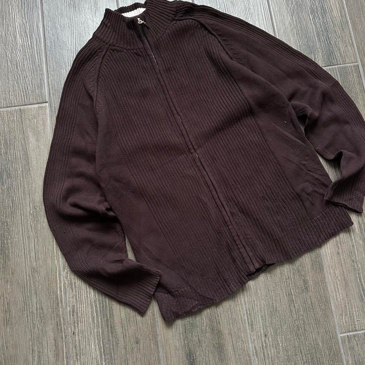 Y2k vintage zip knit winter