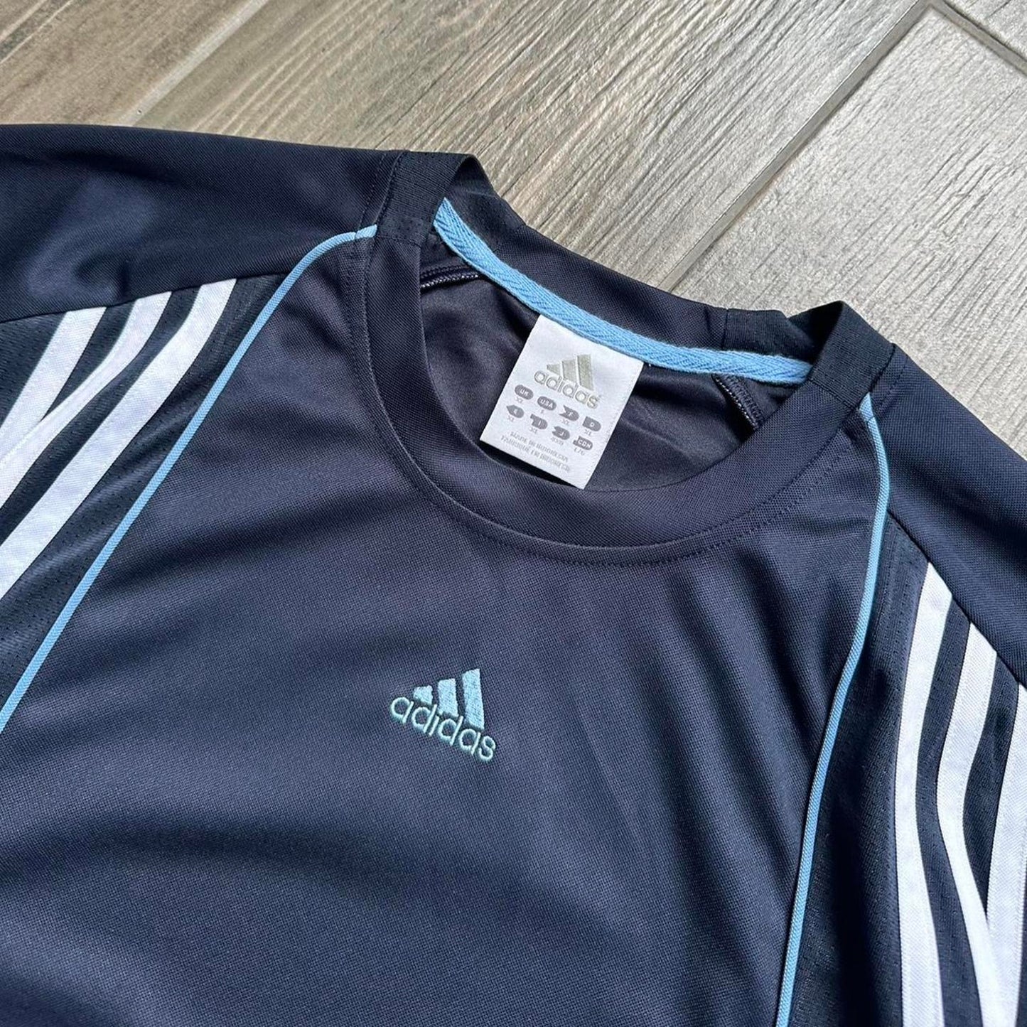 Adidas black white striped
