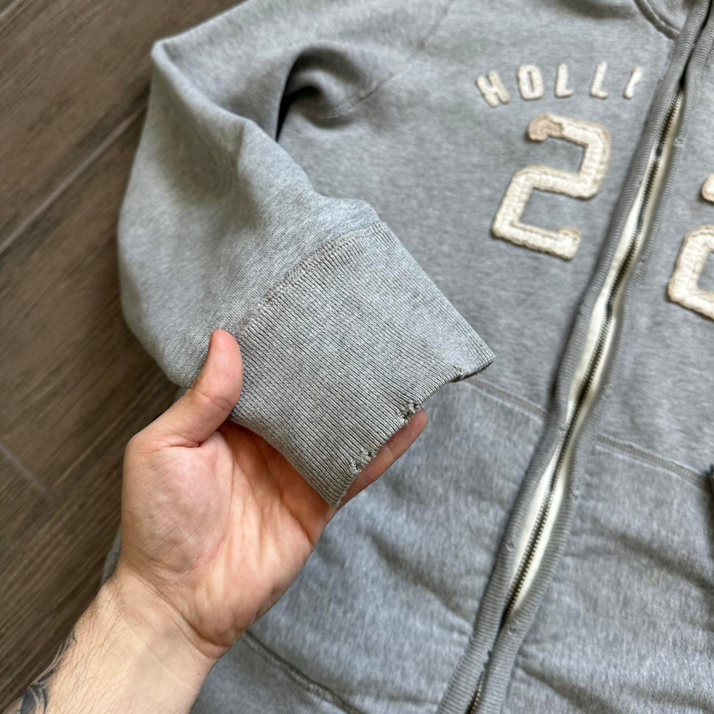 Hollister grey zip up jacket