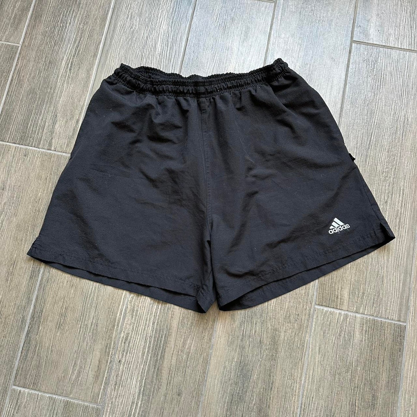 Adidas black shorts with white
