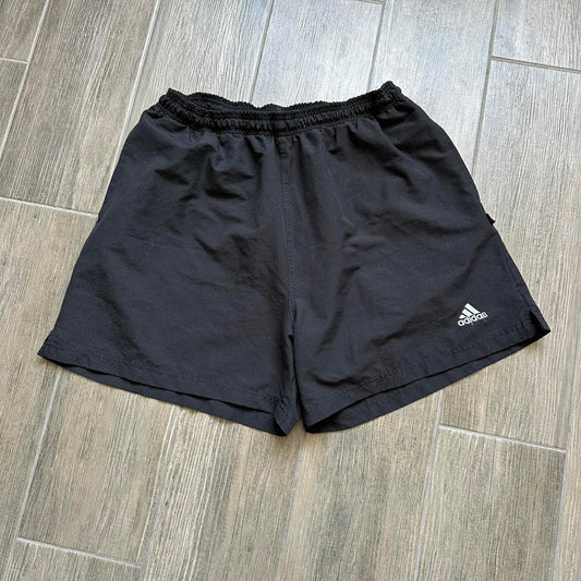 Adidas black shorts with white