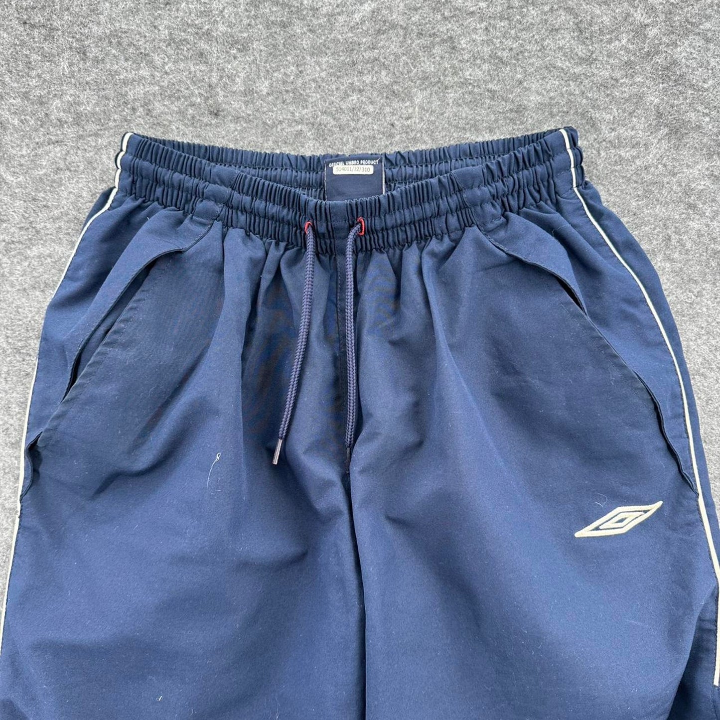 Navy umbro track shorts with