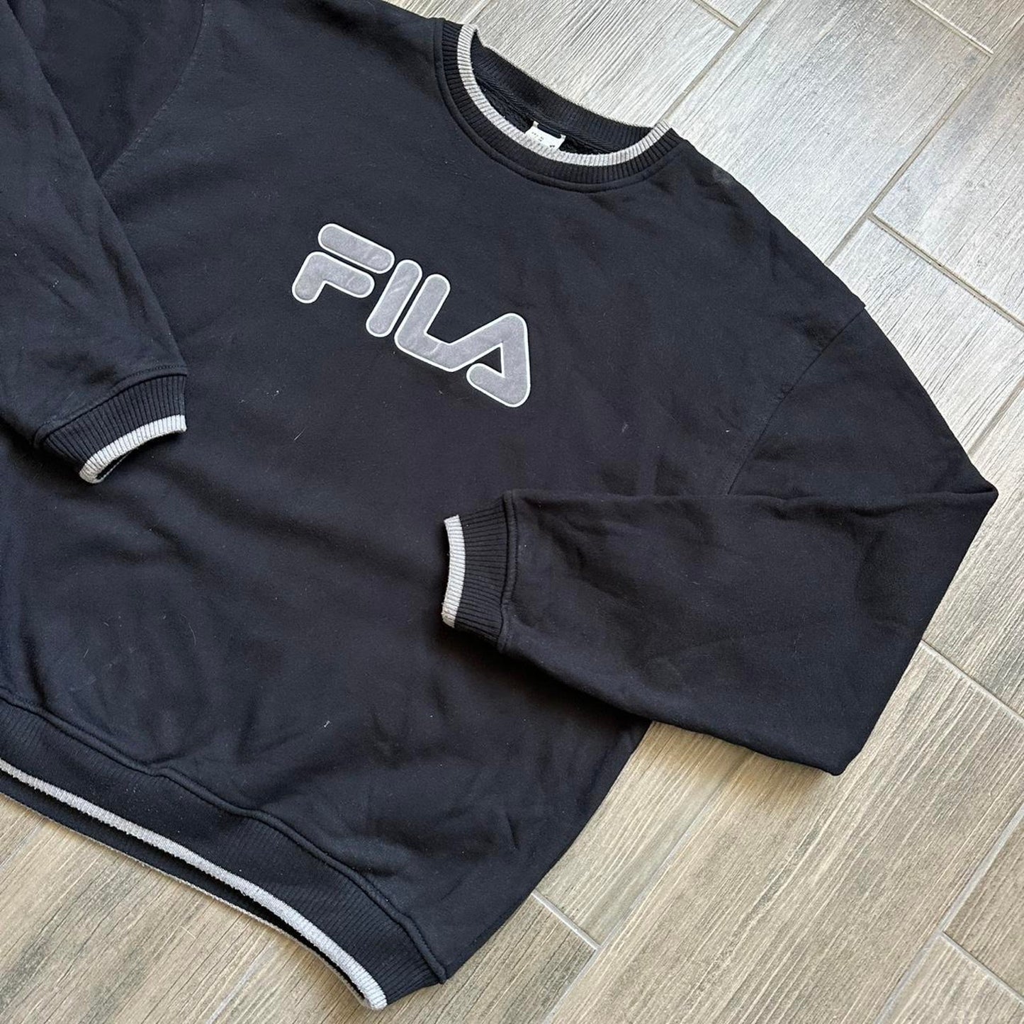 Fila black crewneck sweatshirt with white logo