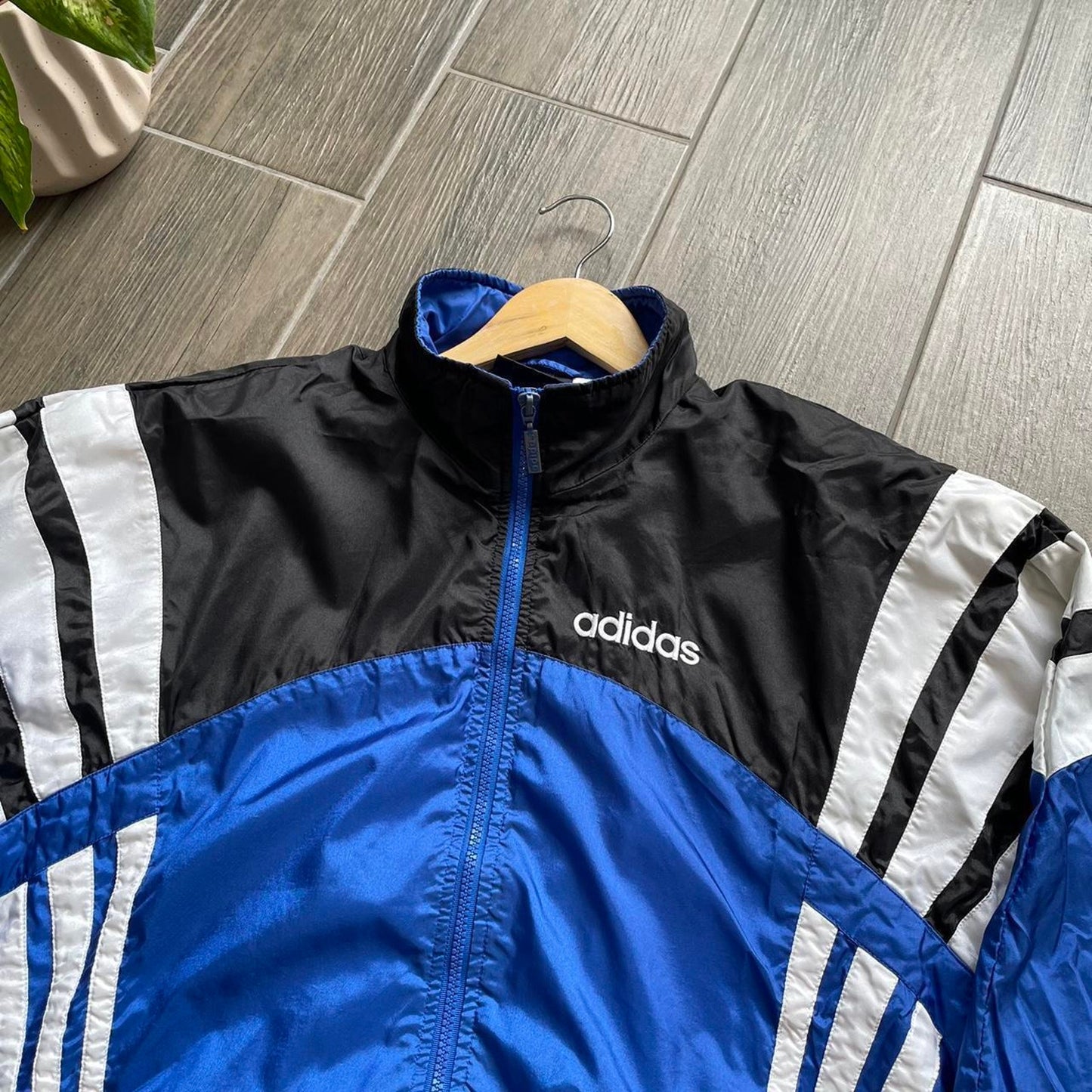 Adidas track top light vintage nylon hoodie