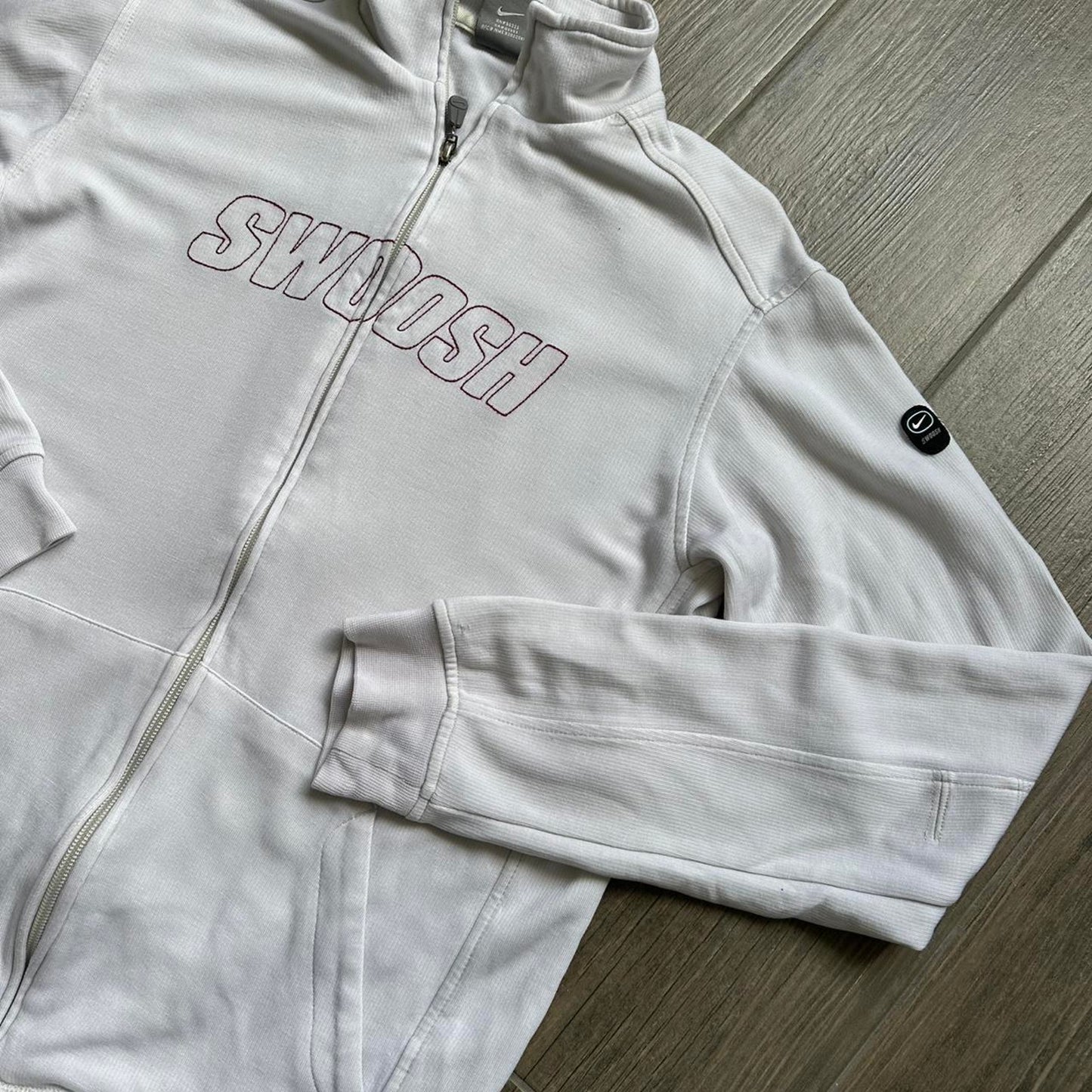 Nike swoosh white zip up