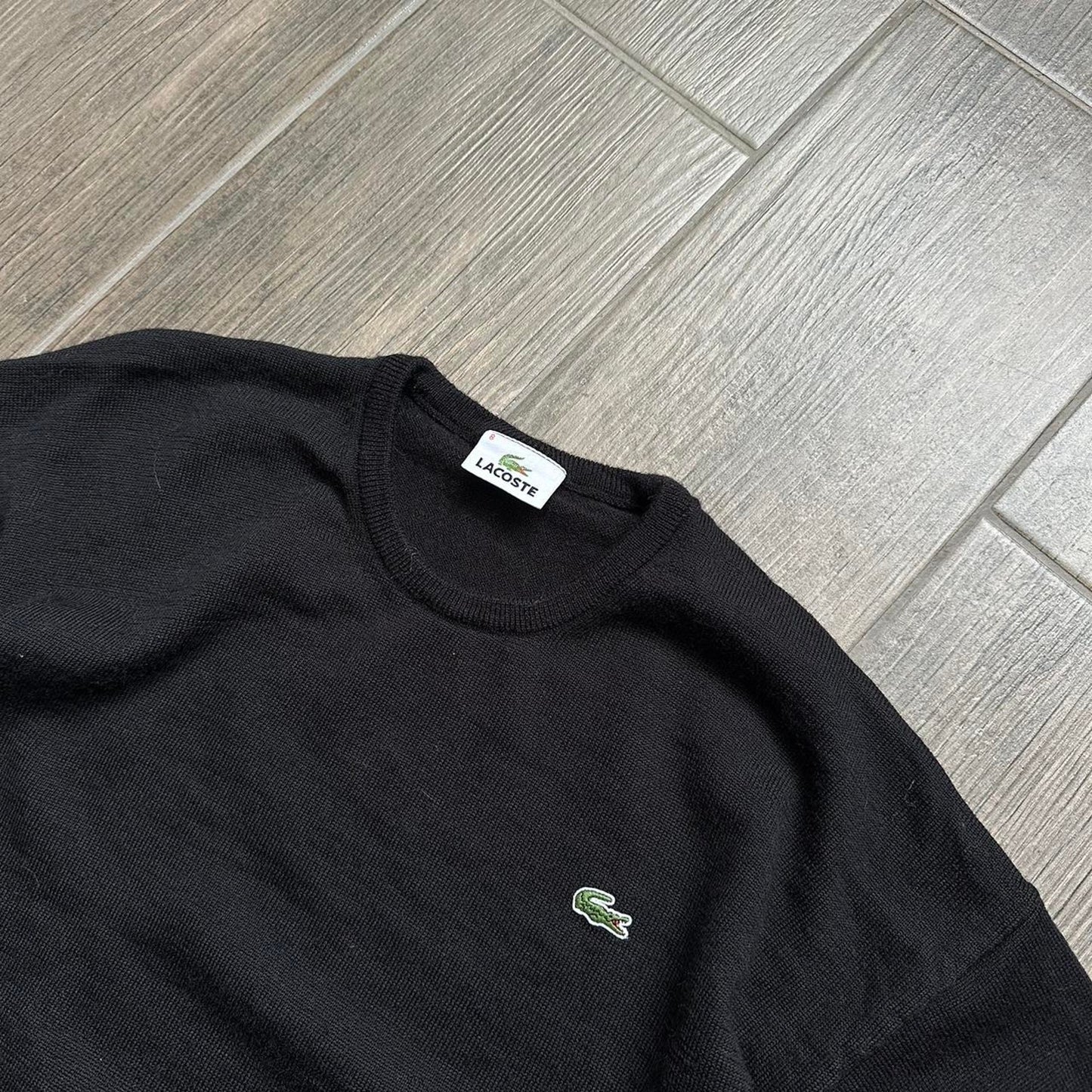 Lacoste black vintage wool L sweater