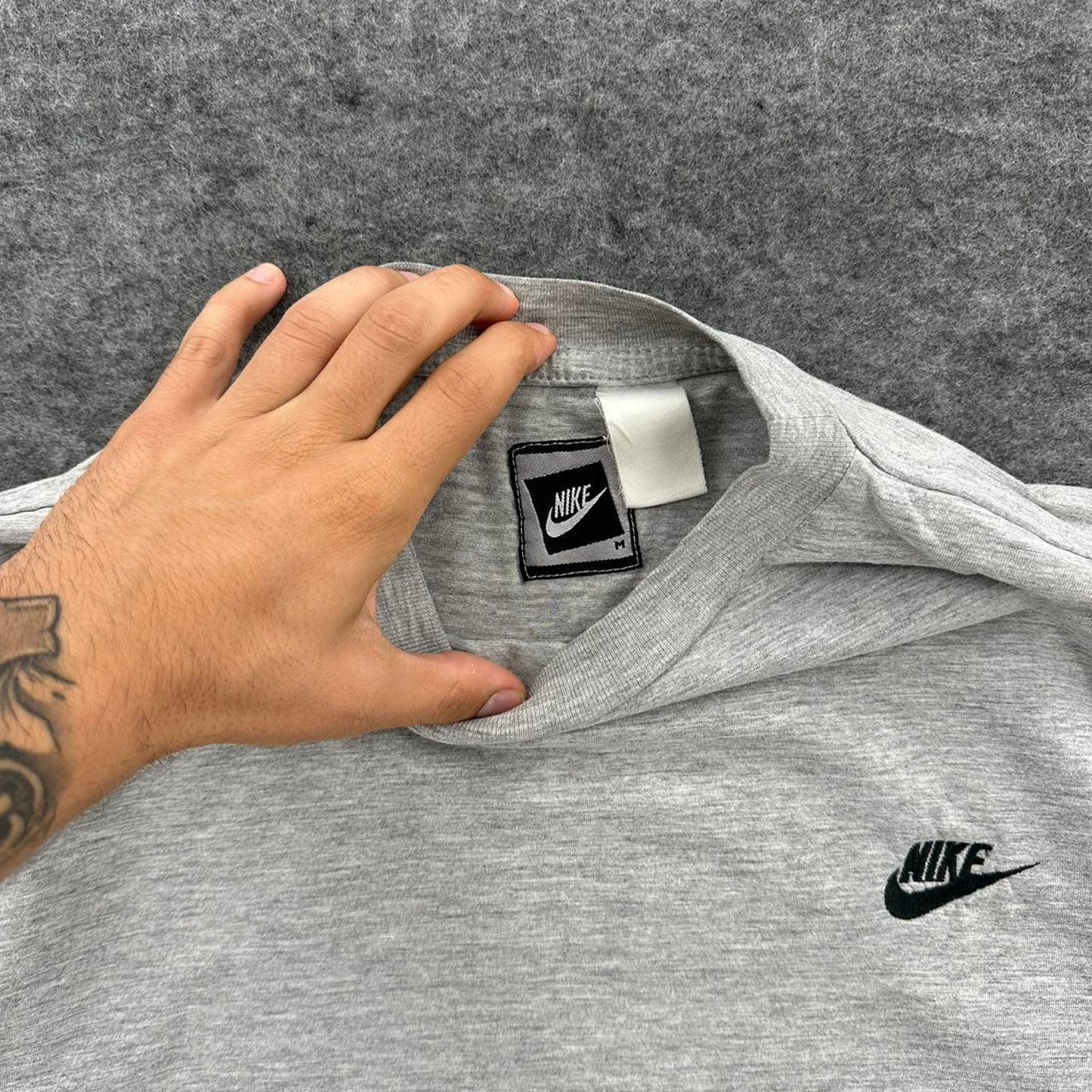 Nike grey tee with embroidered