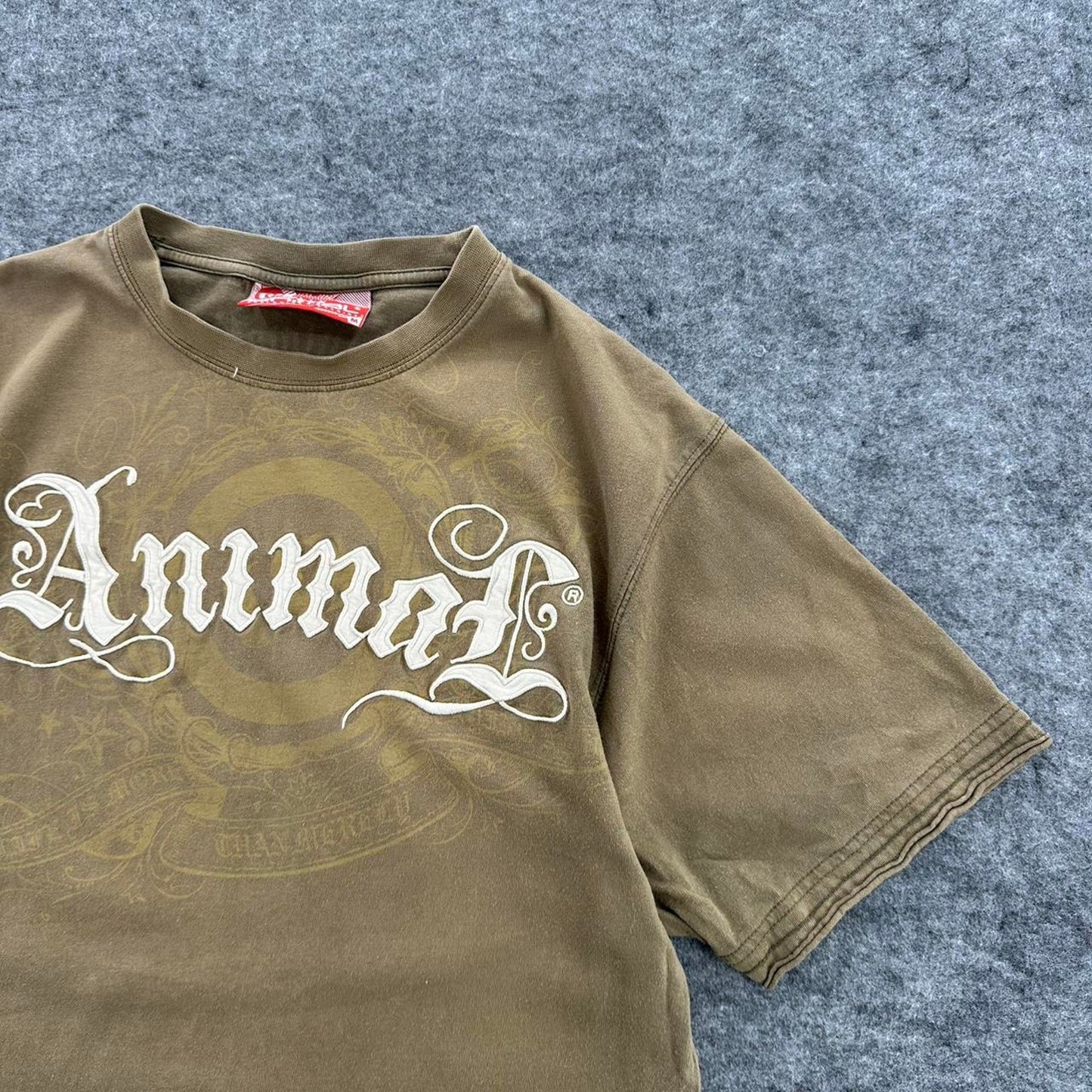Animal khaki green cotton t shirt