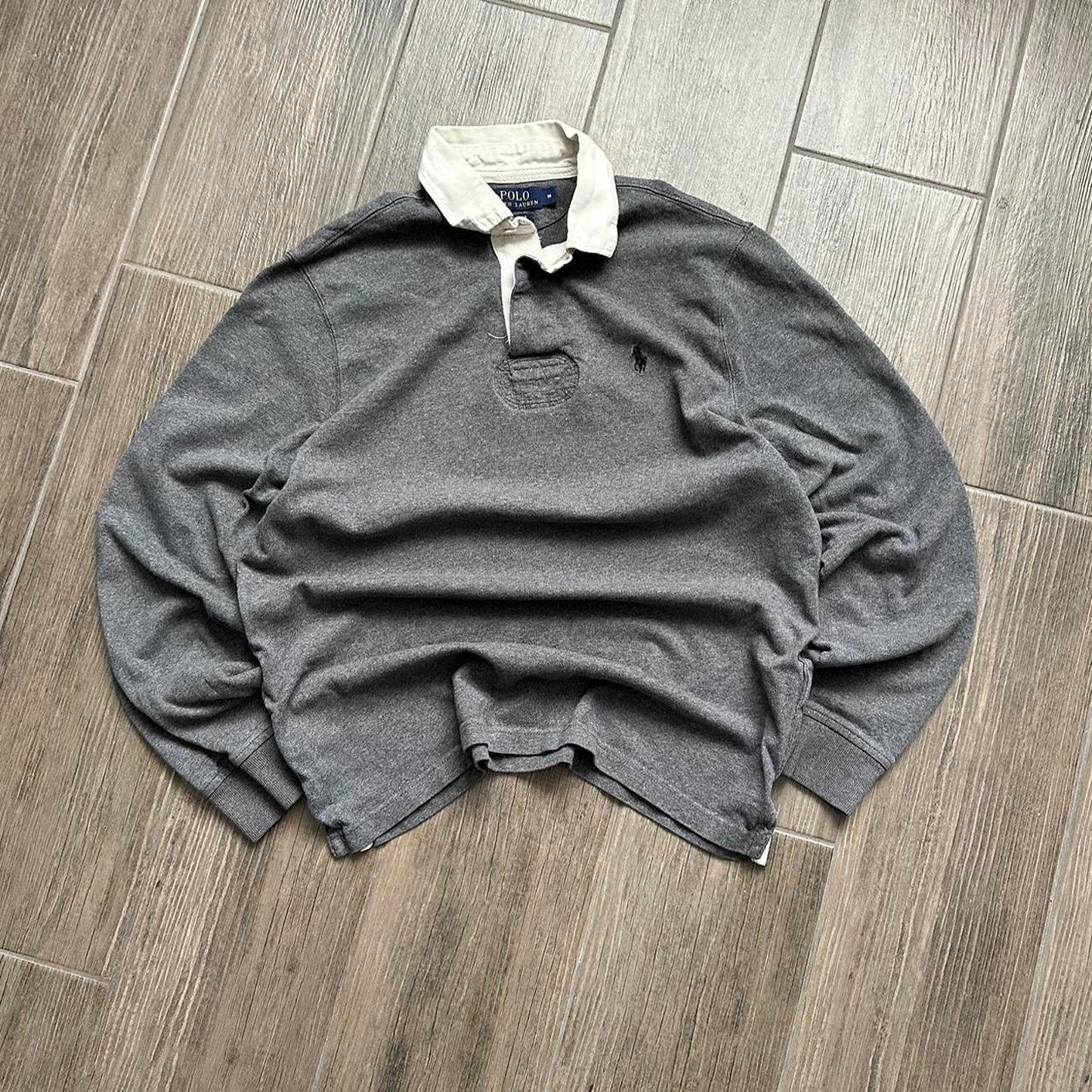 Polo Ralph Lauren y2k grey rugby jumper