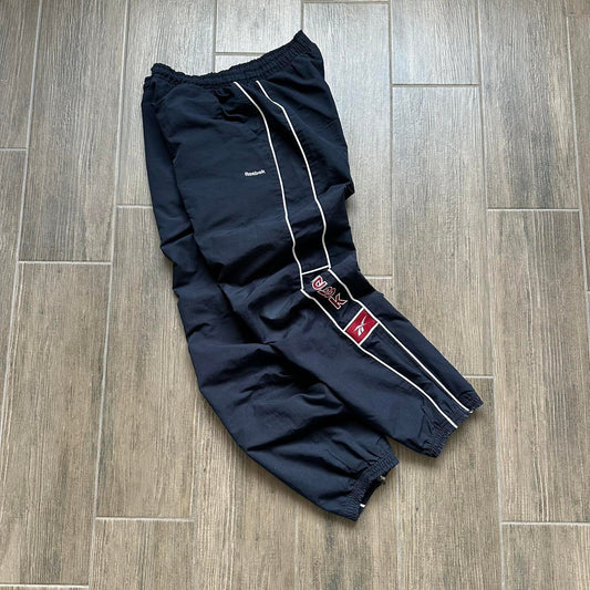 Reebok navy nylon baggy sweatpants