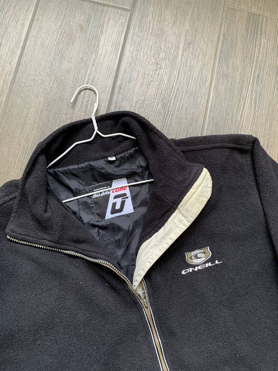 Oneill black fleece y2k drill surf zip hoodie