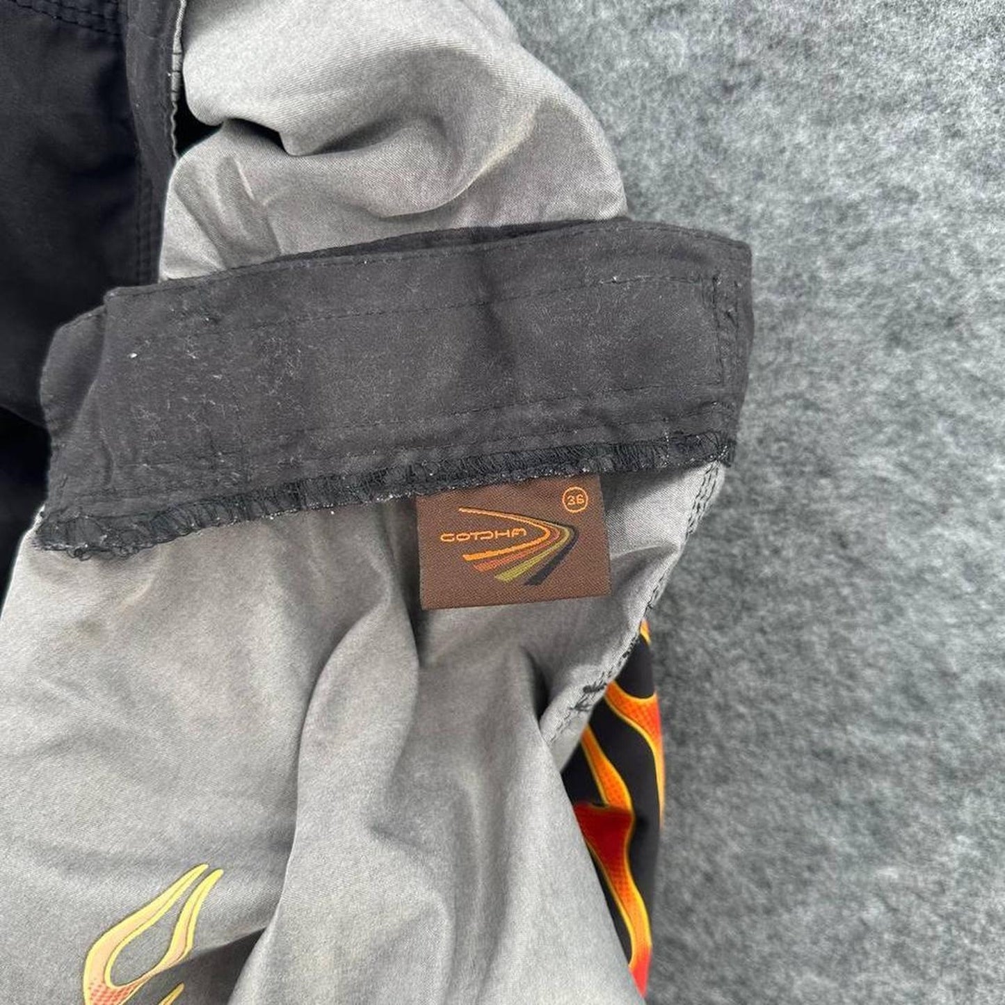 Y2k cotcha flame board shorts