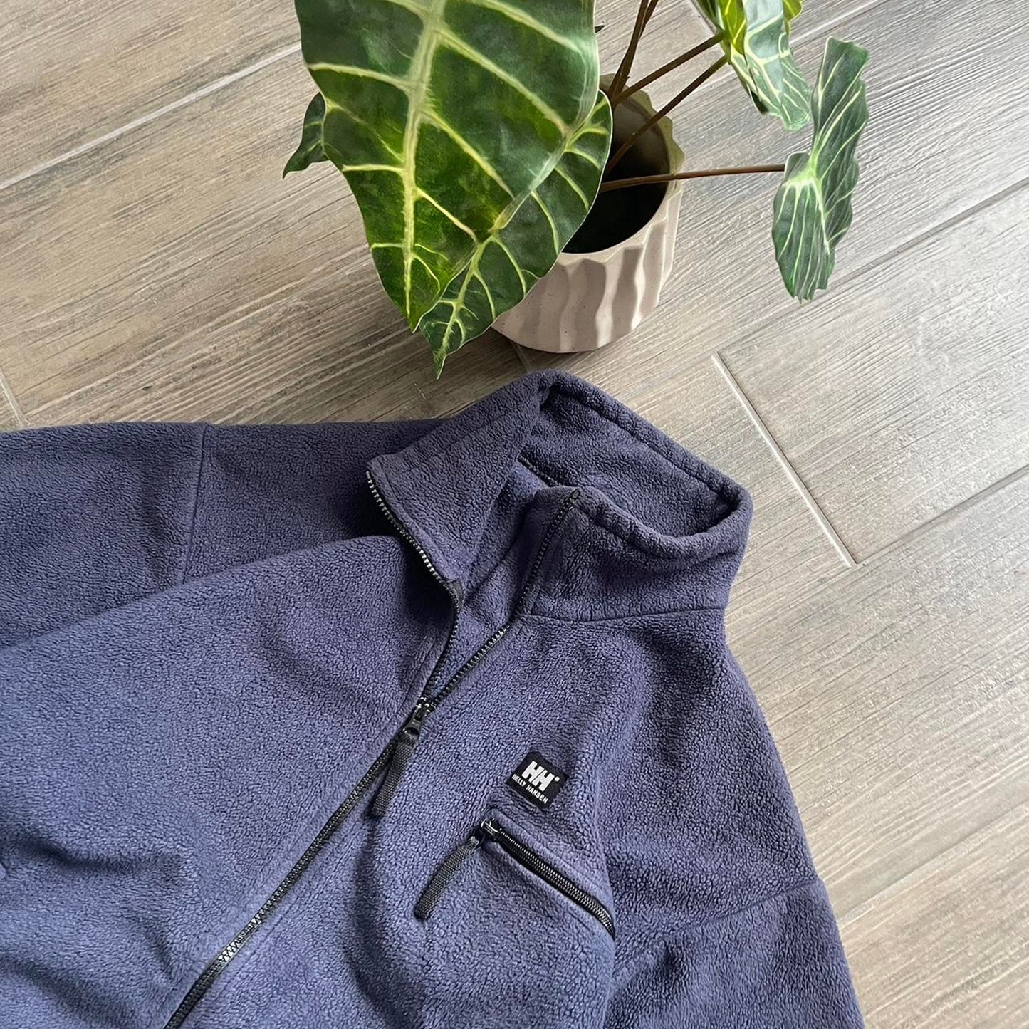 Helly Hansen fleece zip winter navy y2k baggy jumper