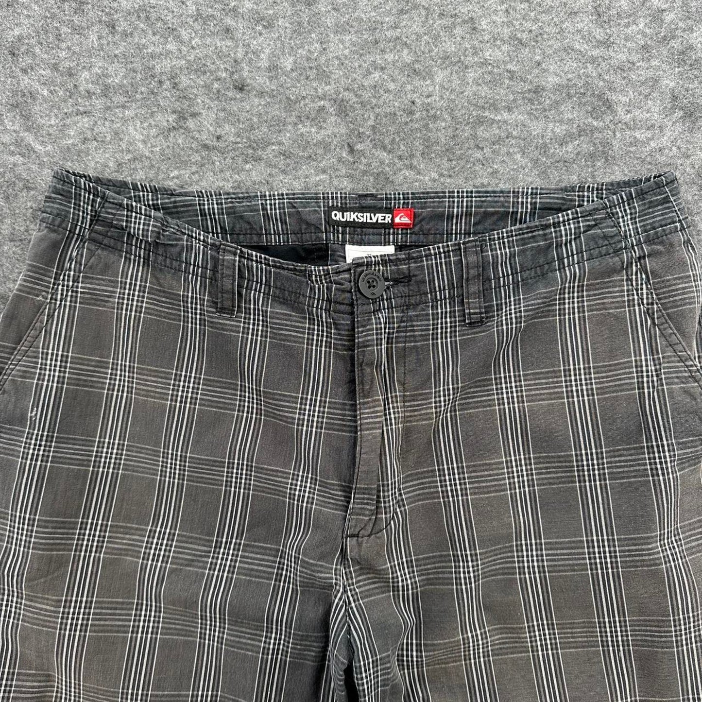Quiksilver grey plaid shorts