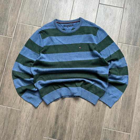 Tommy Hilfiger striped baggy streetwear vintage sweater