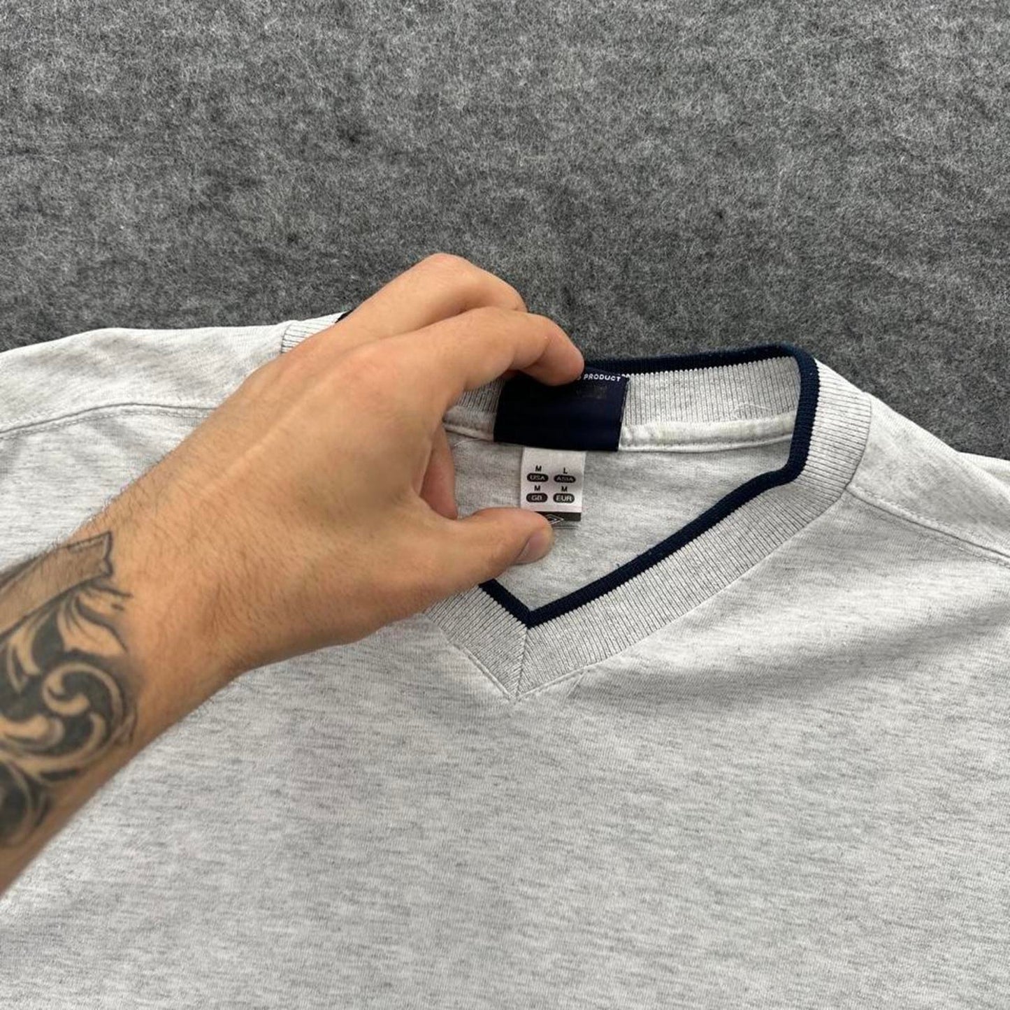 Umbro grey v neck t shirt