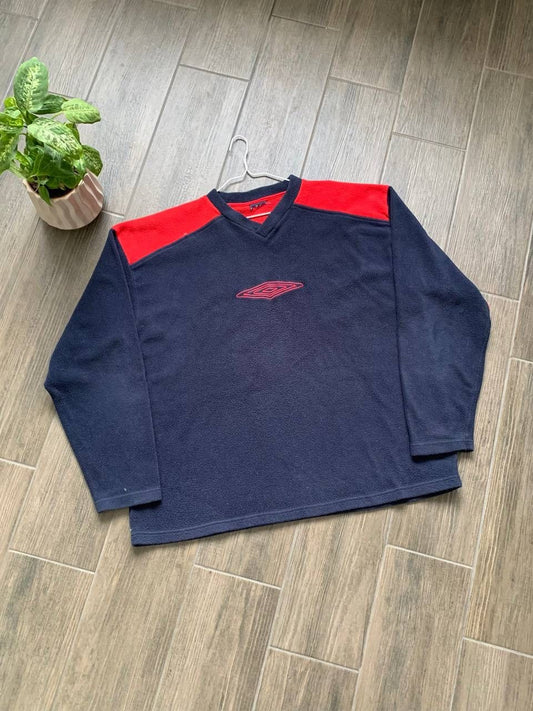 Umbro navy v neck fleece sweatshirt